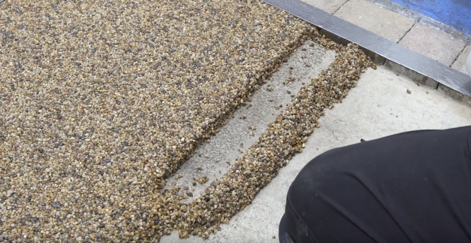 Trowelling resin bound aggregate